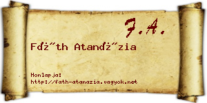 Fáth Atanázia névjegykártya